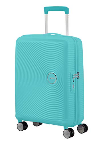 American Tourister Soundbox - Spinner S bagage à main extensible, 55cm, 35.5/41L, Bleu (poolside blue)
