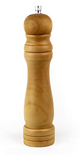 Moulin à poivre, poivrière en bois léger, moulin à épices manuel de cuisine (205 mm)