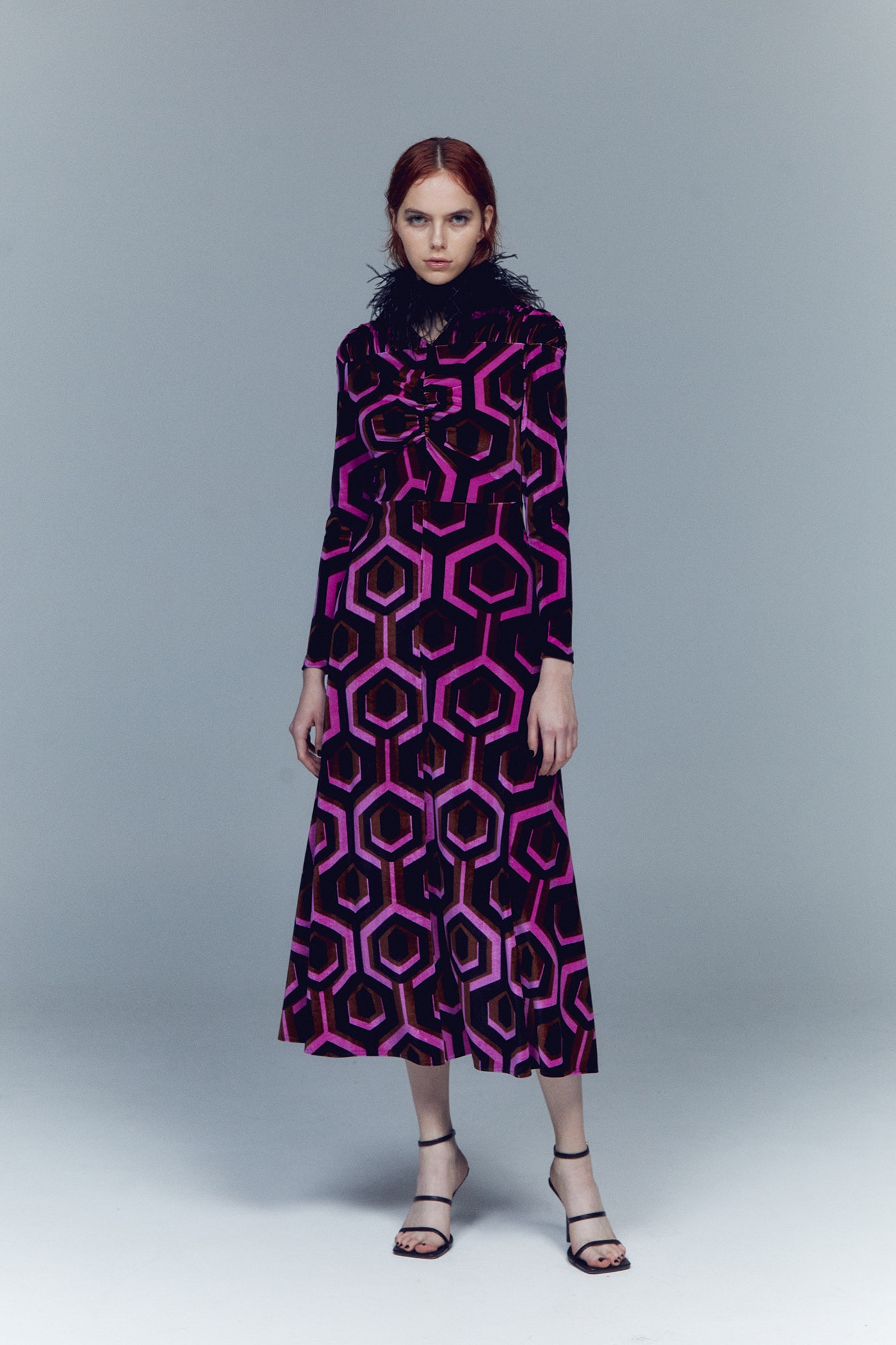 Robe en velours imprimé
