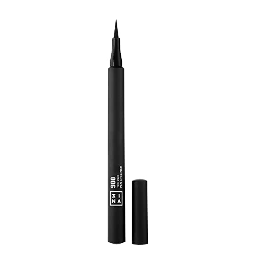 3INA MAKEUP - Vegan - Eyeliner 24 heures 900 - Noir - Eyeliner noir qui dure 24 heures - Eyeliner liquide noir haute précision et pigmentation - Eyeliner noir mat - Cruelty Free.
