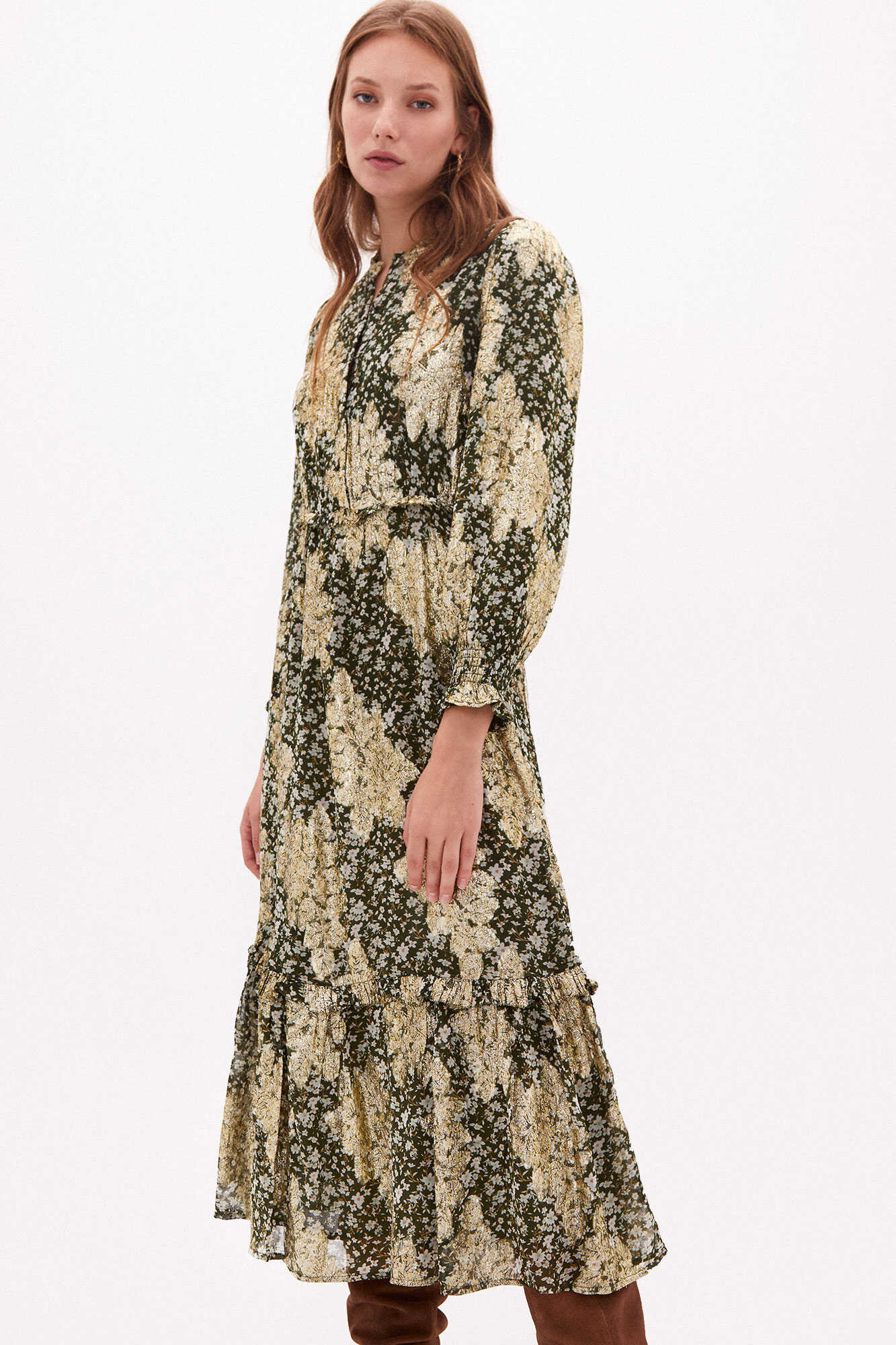 robe évasée à fleurs