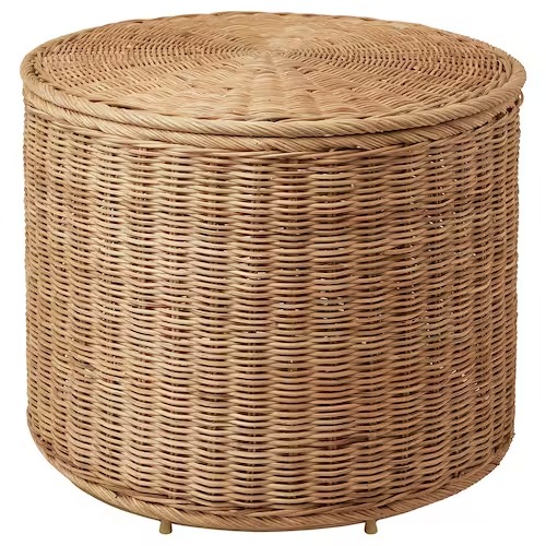 TOLKNING pouf + rangement, rotin fait main