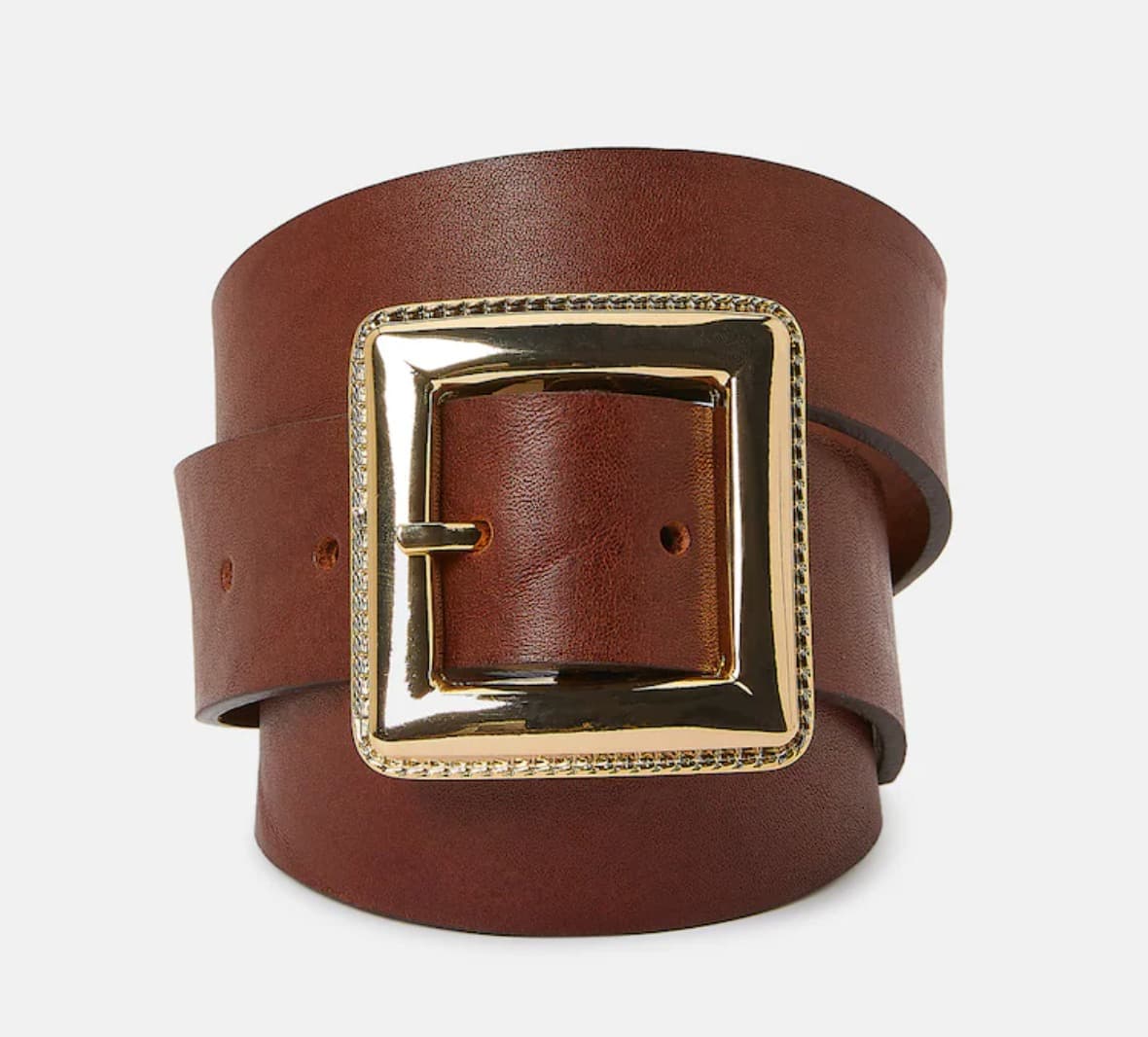 Ceinture en cuir à boucle carrée