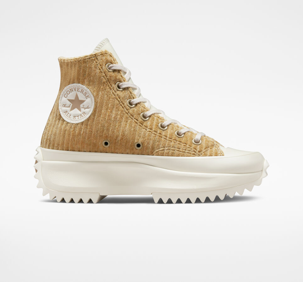 Run Star Hike Platform Striped Knit Winter Edition: Velours côtelé