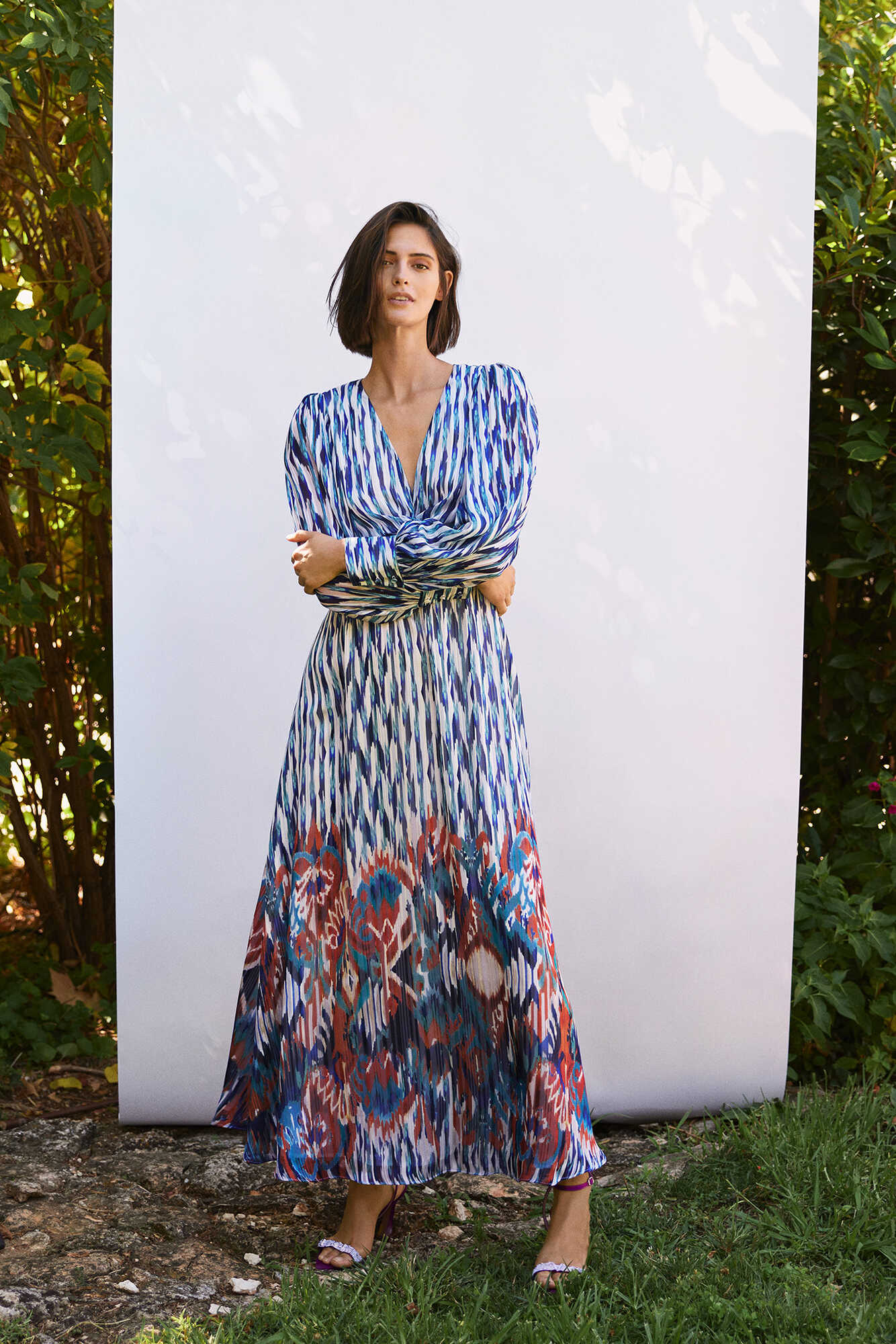 robe imprimée à manches longues
