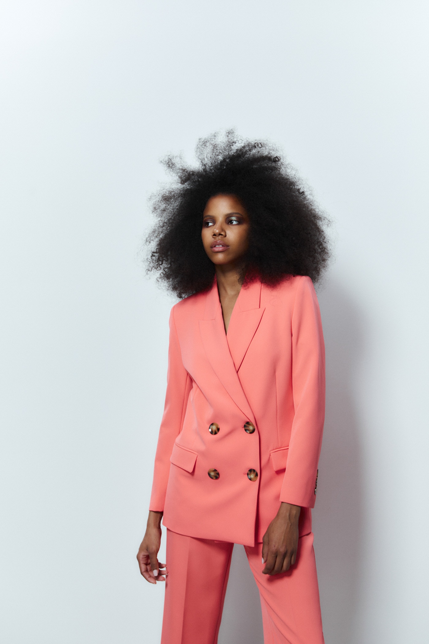 Veste corail à double boutonnage