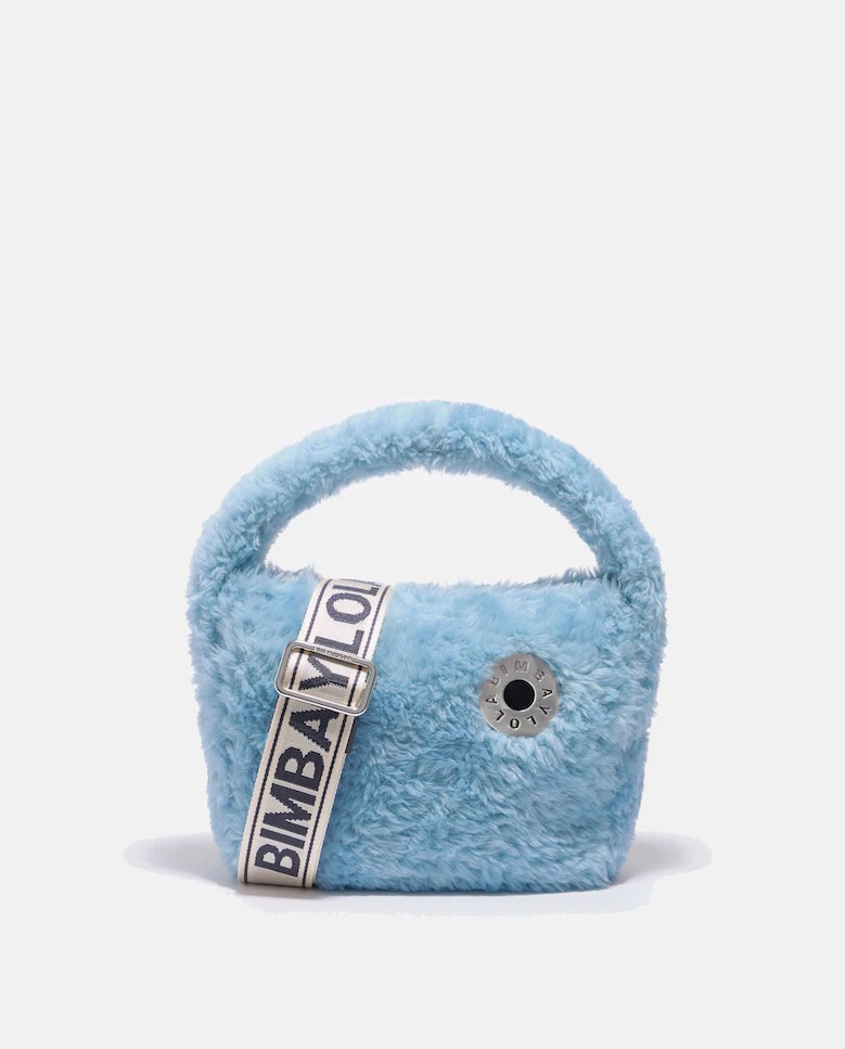 Sac hobo en fourrure bleu S Bimba y Lola