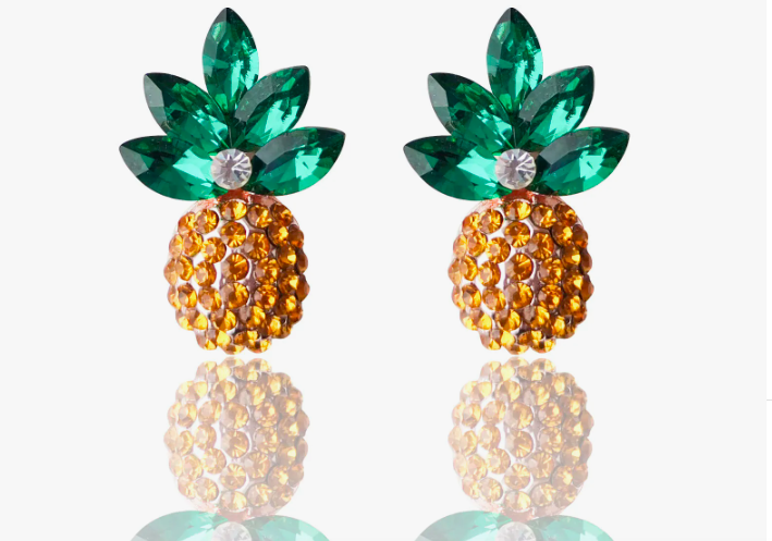 Boucles d'Oreilles Ananas Brillantes