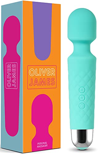 Oliver James Vibromasseur, masseur électrique rechargeable - Jouet érotique, appareil de bien-être sexuel féminin - Avec 20 modes de vibration et 8 vitesses - (Vert)