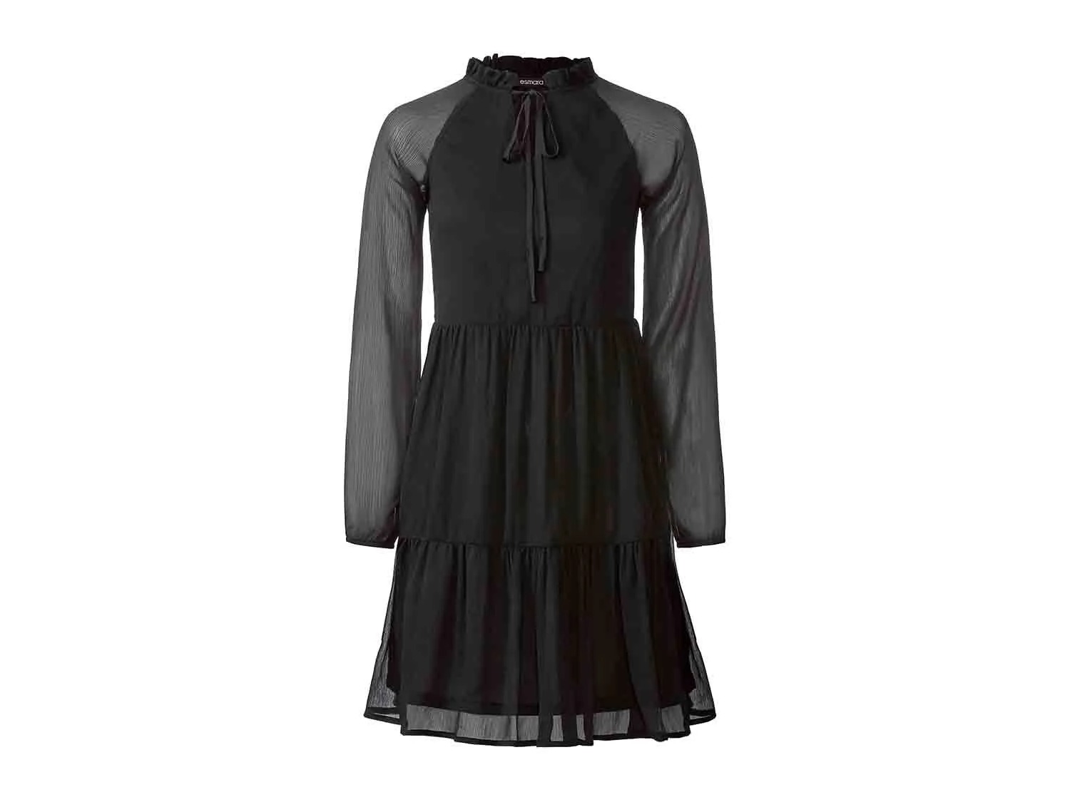 Robe noire à col tunique