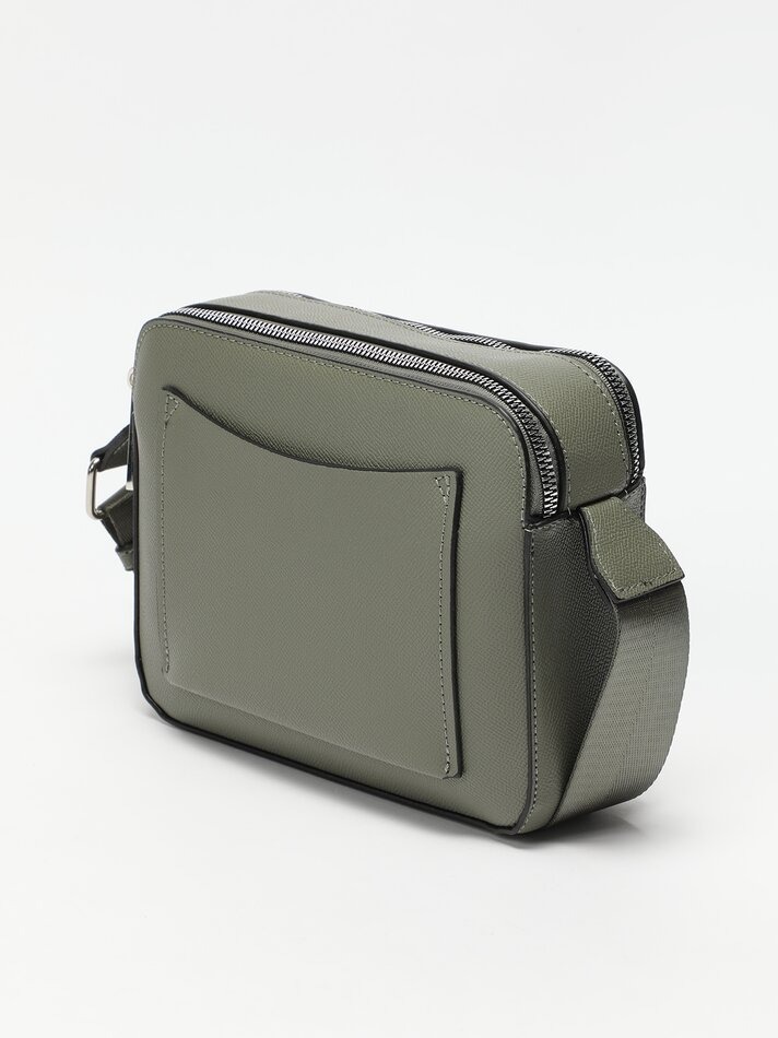 Sac bandoulière effet cuir vert olive