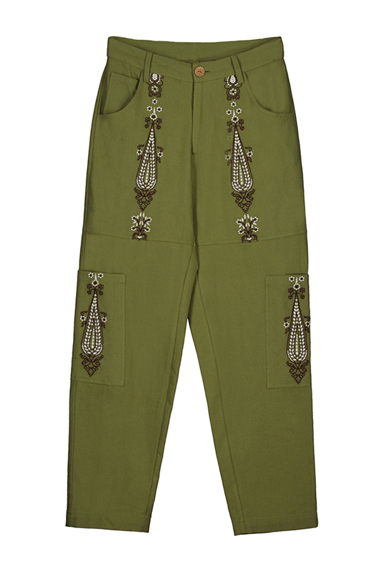Pantalon cargo brodé Slowlove