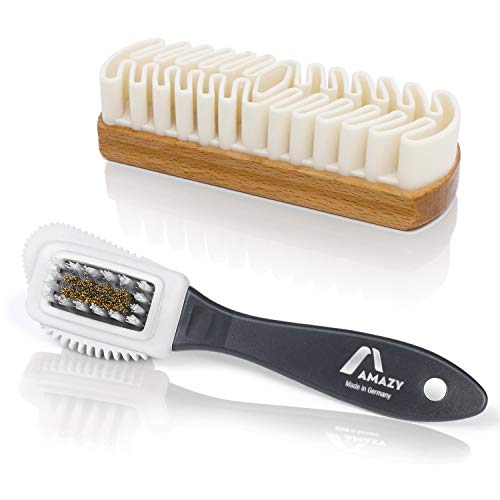 Amazy Suede Brush Perfect for Shoes - Ensemble de brosses pour nettoyer le daim, le daim, le nubuck ou le velours