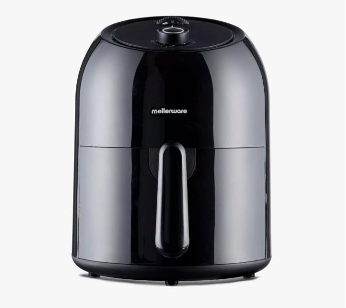 Mellerware - No Oil Fryer Crunchy Medium ! 1000W. 3,5 litres. Minuterie programmable. Friteuse à air 80-200ºC. Sans BPA/APFO. Simule une friteuse à air.Noir