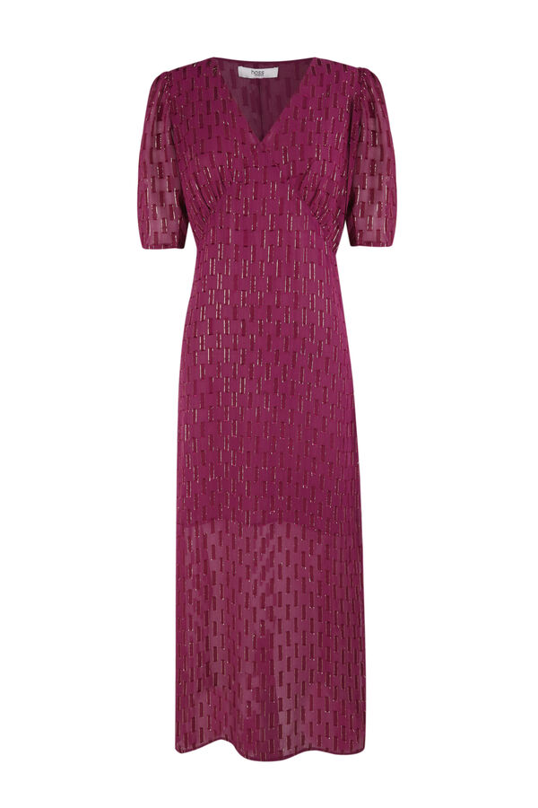 Robe midi avec fils métallisés.