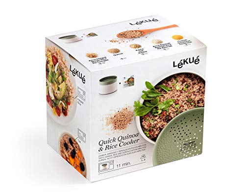Récipient Lékué pour la cuisson du quinoa, du riz et des céréales, 1 litre, vert