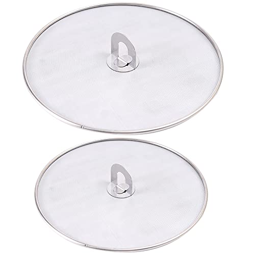 Protection anti-éclaboussures de cuisine 2 pièces en acier inoxydable, couvercle de protection contre la graisse pour casseroles, protection contre la graisse pour poêle à frire, protection contre les éclaboussures de graisse