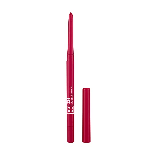 3INA MAKEUP - Vegan - Le Crayon Yeux Automatique 24H 336 - Rouge Rosé - Crayon Yeux Rétractable 24H Wear - Crayon Yeux Hautement Pigmenté à Texture Crémeuse - 12 Teintes - Sans Cruauté