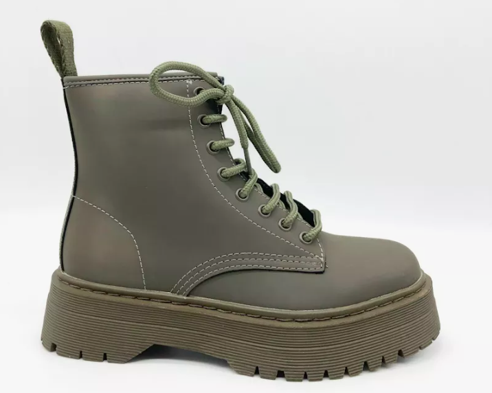 Femme Plate-Forme Armée Bottes Bout Rond Fermeture à Glissière Latérale Cuir Synthétique Confortable Style Décontracté À La Mode Hiver