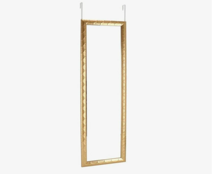 Miroir de porte avec suspension style doré130 x 38 cm