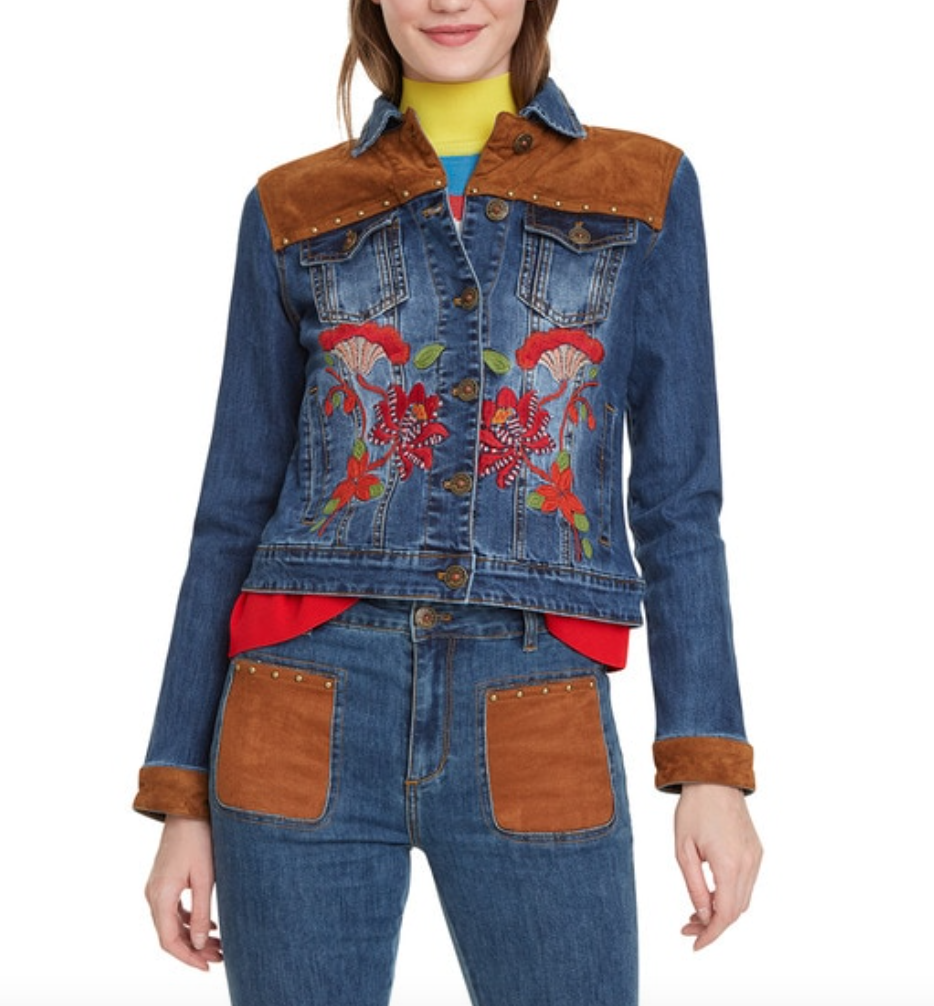 veste en jean brodée