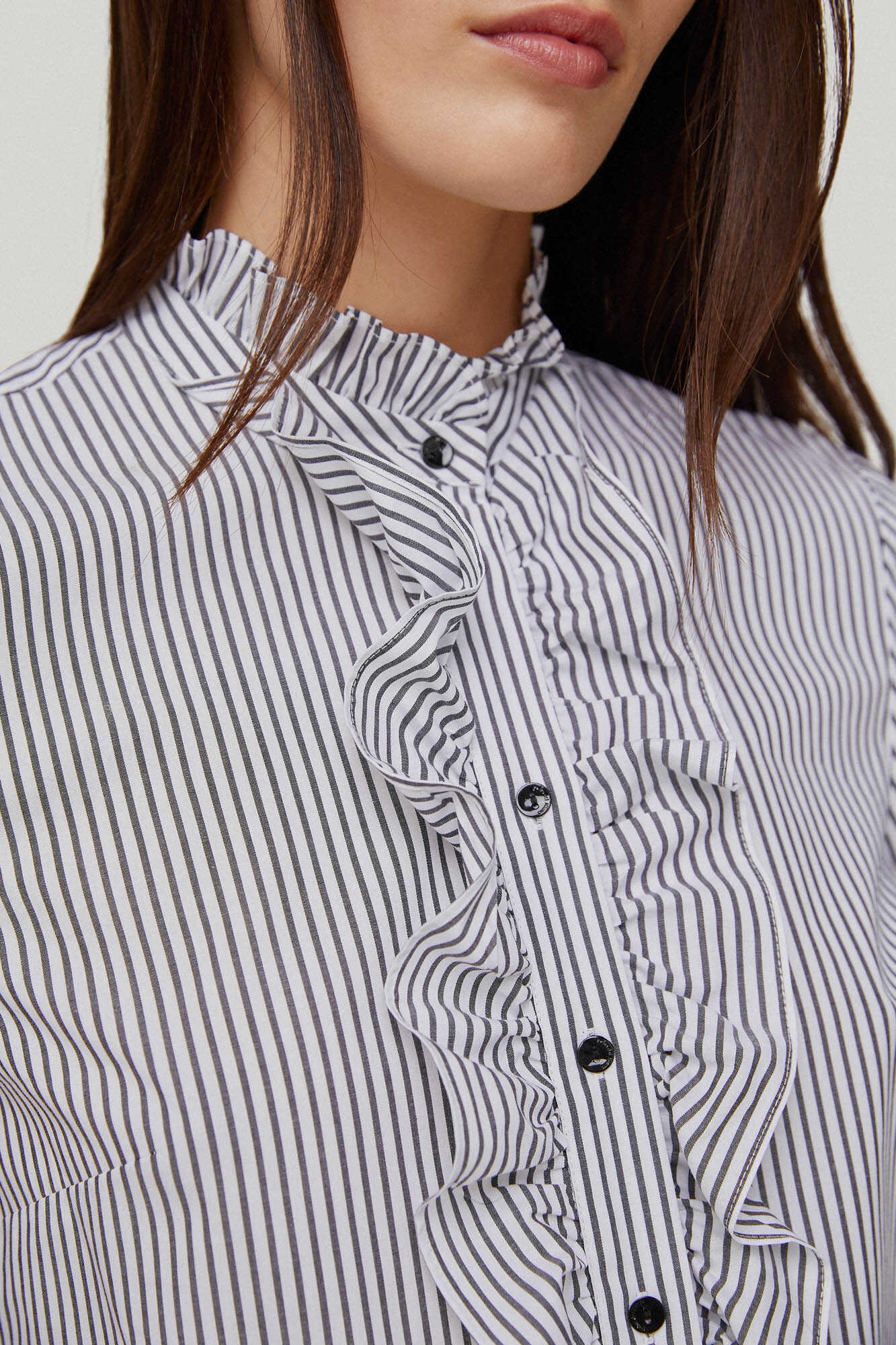 Chemise tissée en popeline rayée