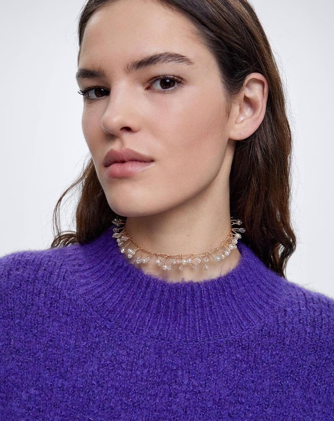 Parfois Collier Double Perlé Blanc