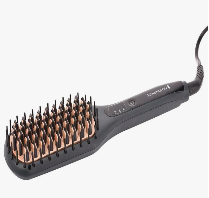 Brosse à Lisser Remington, Céramique Antistatique Premium, Brosse et Lisseur 2 en 1, 3 Réglages, Noir - Réf.  CB7400