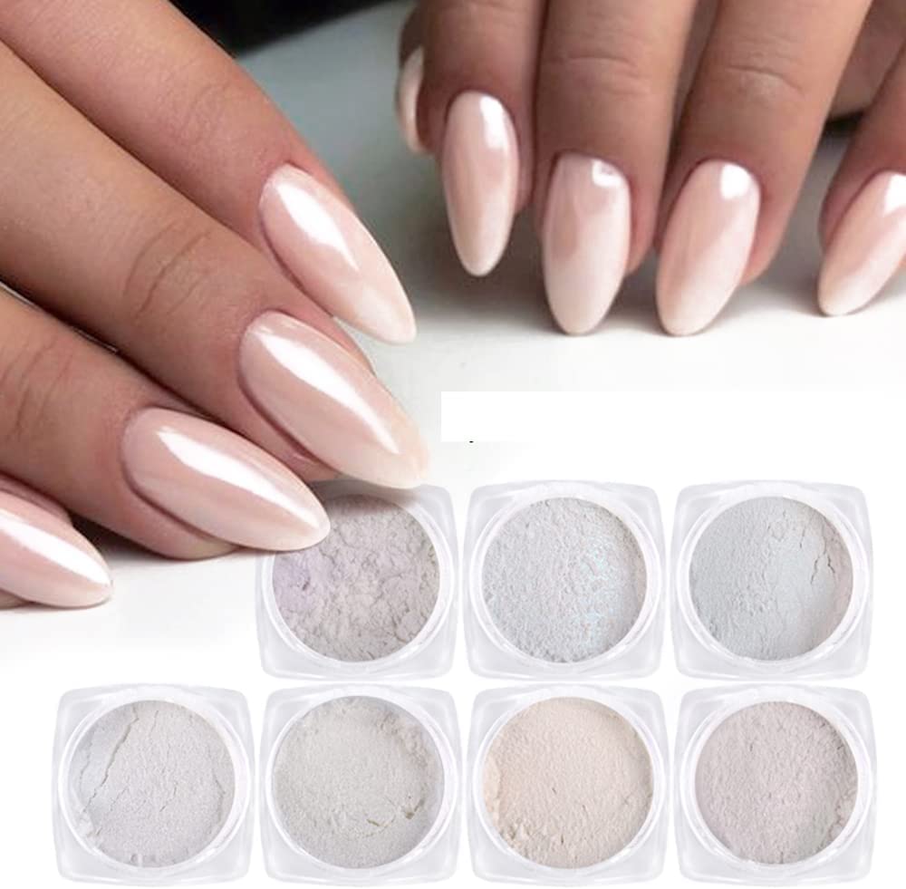 7 boîtes de poudre à ongles au chrome nacré