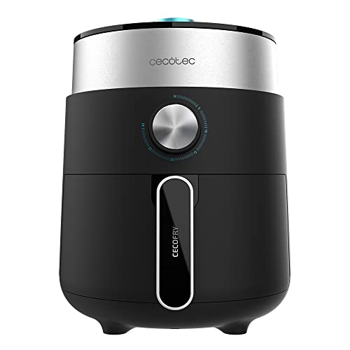 Friteuse sans huile cecotec 2,5 litres à air chaud Cecofry Essential Rapid Dark. 1200 W, régime, commandes manuelles, technologie PerfectCook, durée et température réglables, base antidérapante