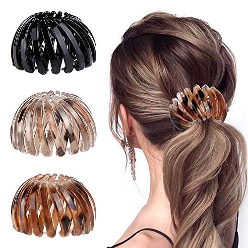 Lot de 3 pinces à cheveux pour femme, barrette classique grande barrette accessoires pour filles fête mariage