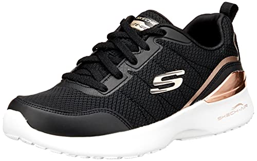Skechers SKECH-AIR DYNAMIGHT THE HALCYON, Sneaker pour femme, maille noire/bordure or rose, 35 EU