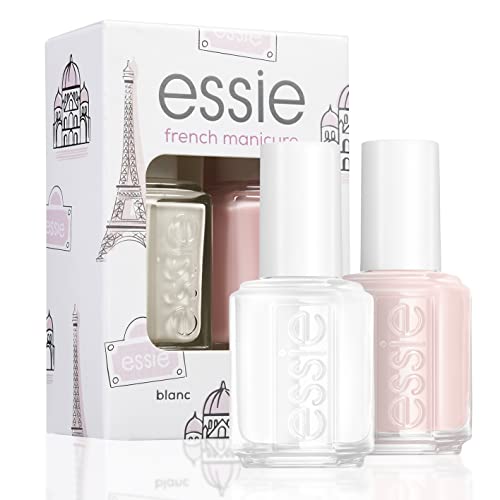 Essie French manicure set, vernis à ongles bicolore taille standard, teintes 01 Blanc & 13 Mademoiselle