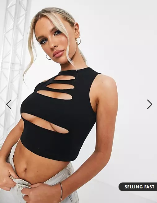 ASOS DESIGN - Top court sans manches en sergé - Noir