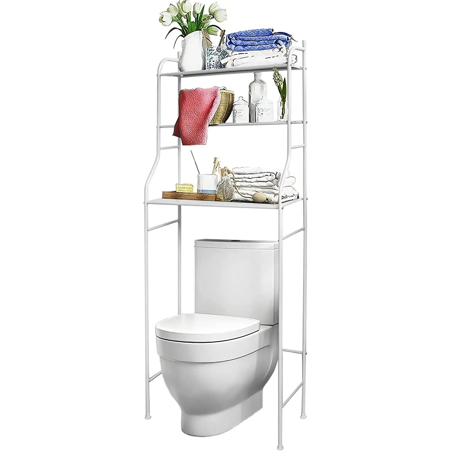 Étagère WC Lave-linge Gain de place Rangement Salle de bain