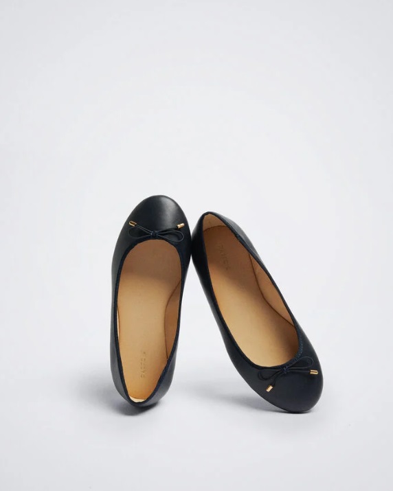 Chaussures de ballet de couleur unie pour femmes bleu marine