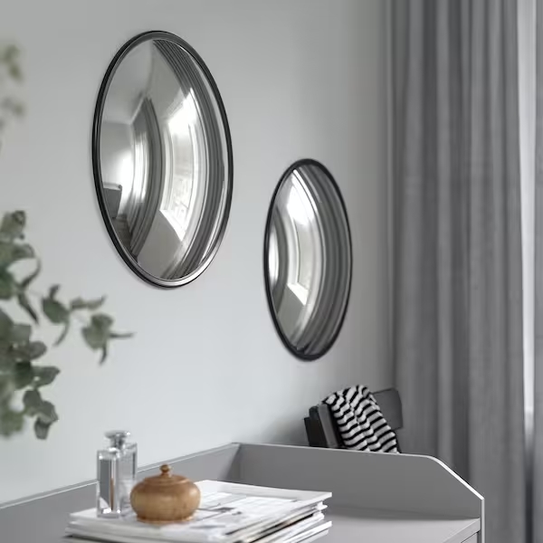 Miroir convexe décoratif, noir, 41cm