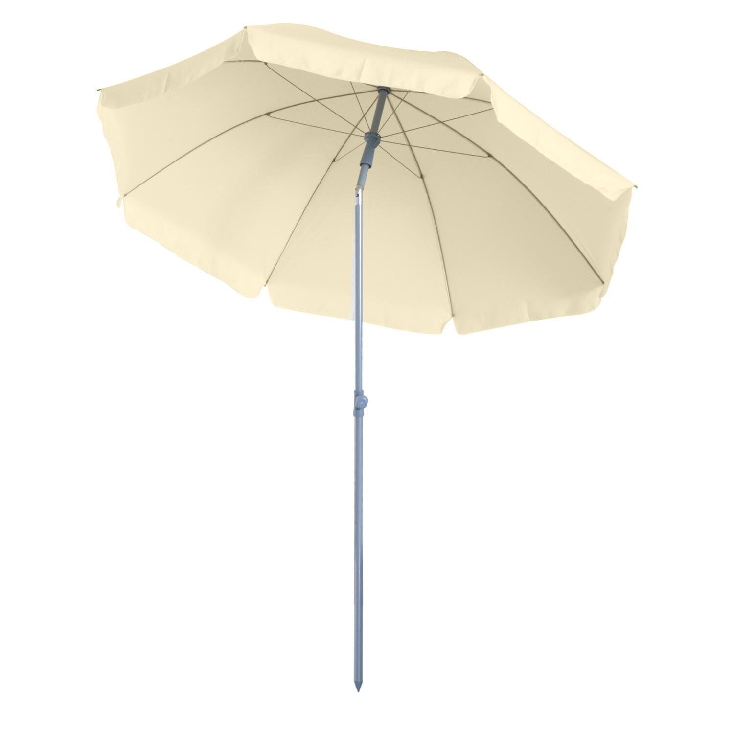 Parasol Outsunny crème Ø200x230 cm polyester métal