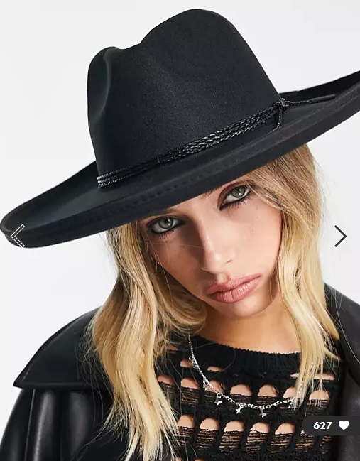 ASOS DESIGN - Chapeau Fedora structuré avec passepoil noir