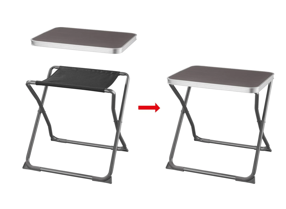 tabouret pliant avec plateau de table